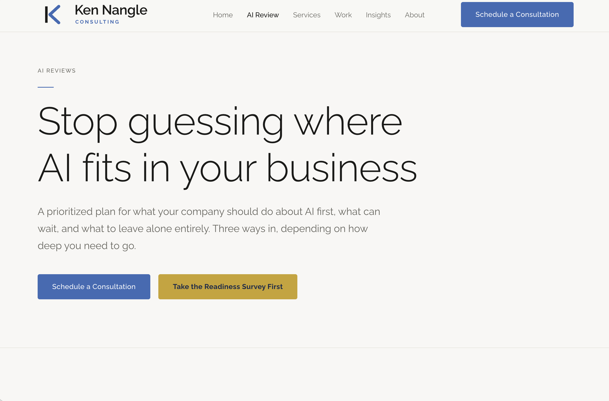 kennangle.com AI Review page