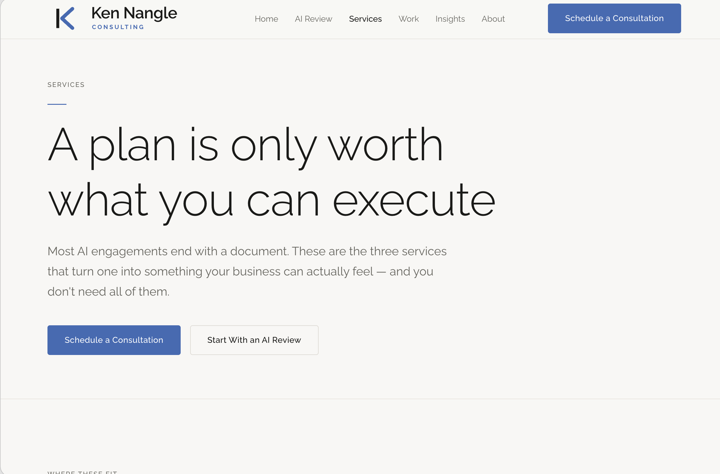 kennangle.com Services page