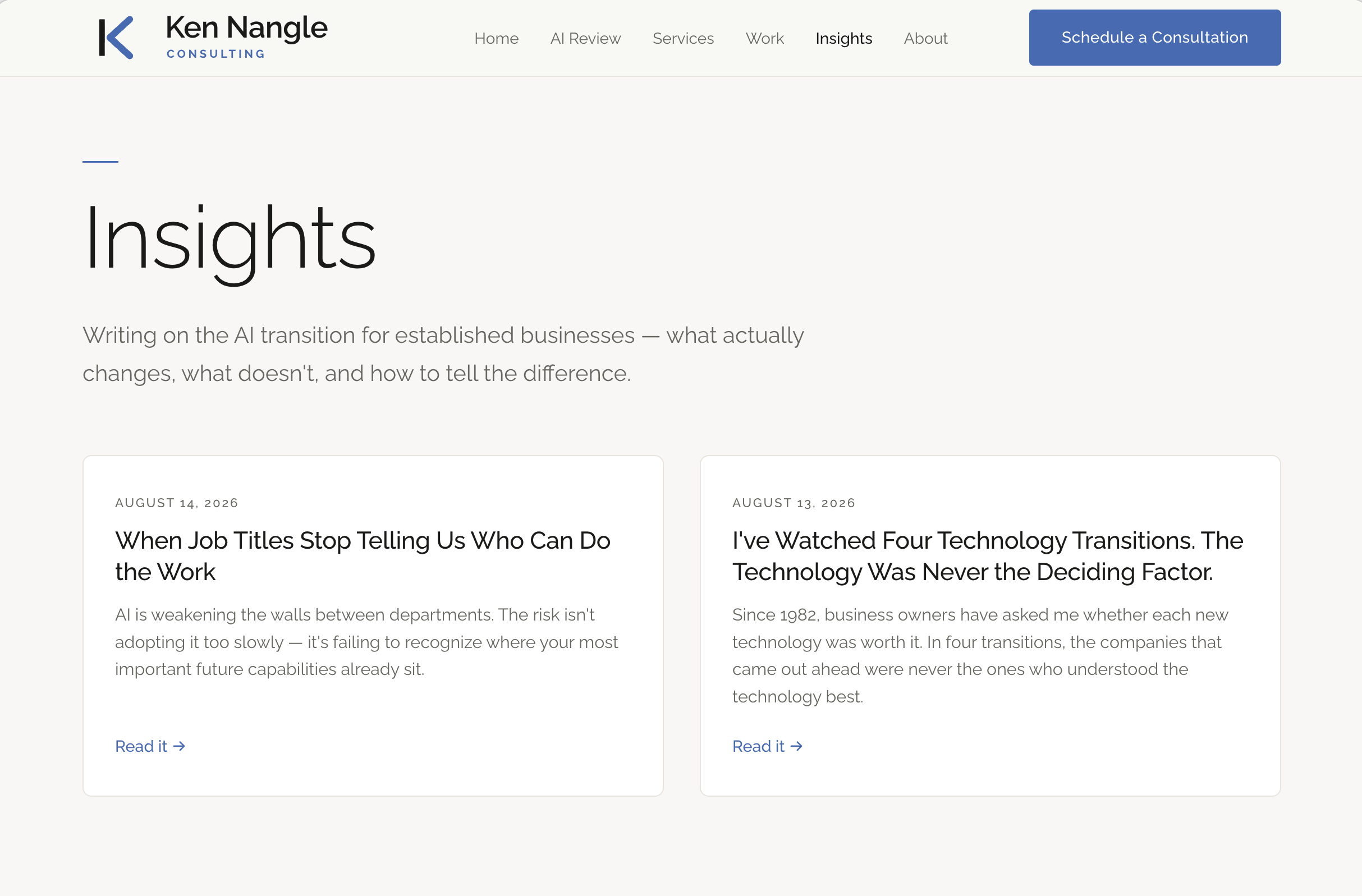 kennangle.com Insights page